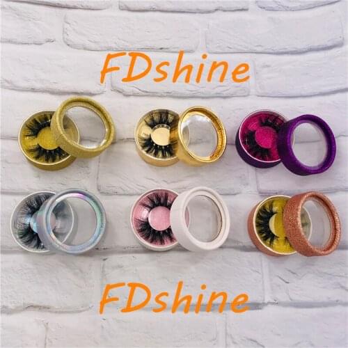 6 Pairs/Lot 27mm Mink Lashes Wholesale Dramatic Long 5D Eyelashes Custom Round Boxes