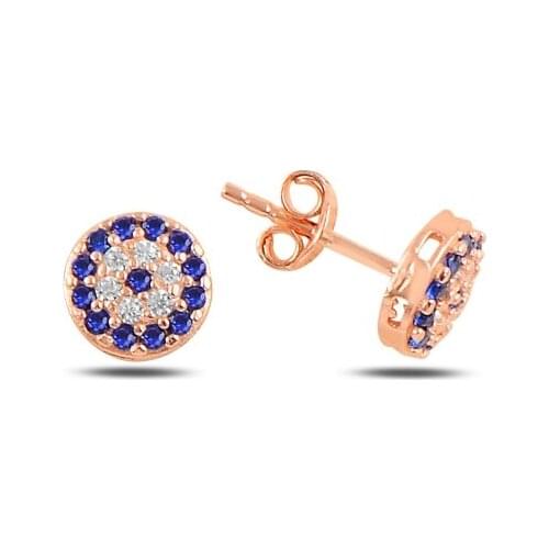 Silver 925 Sterling Zircon Cubic Zirconia Society Eye Earring