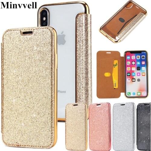 Bling Luxury Slim Leather +TPU Wallet Flip Phone Case Cover For iPhone SE 2020 6 6S Plus 7 8 5 SE Case for iphone 8 plus X XS XR