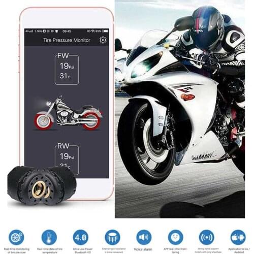 GIORDON Motorcycle TPMS Tire Pressure Monitoring System Wireless Bluetooth APP Presion Neumaticos Automovil 2 External Sensors