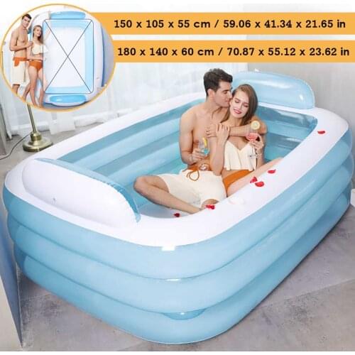 360L/800L Folding Inflatable Bathtub Warm Bath Tub Adult PVC Portable Outdoor Patio Swiming Pool Home Spa Children Playing Pool