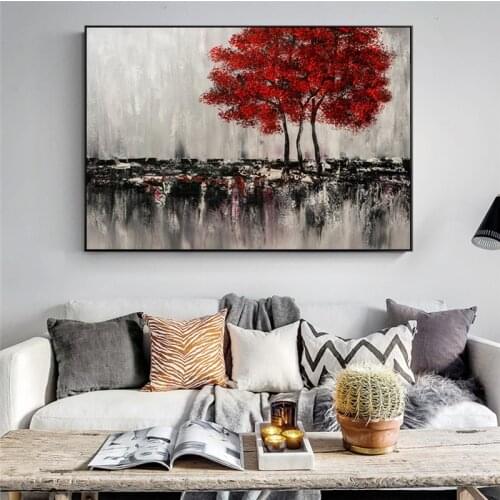 Modern Trees Landscape Vintage Posters And Prints Abstract Nature Scenery Wall Art Canvas Pictures For Living Room Cuadros Decor
