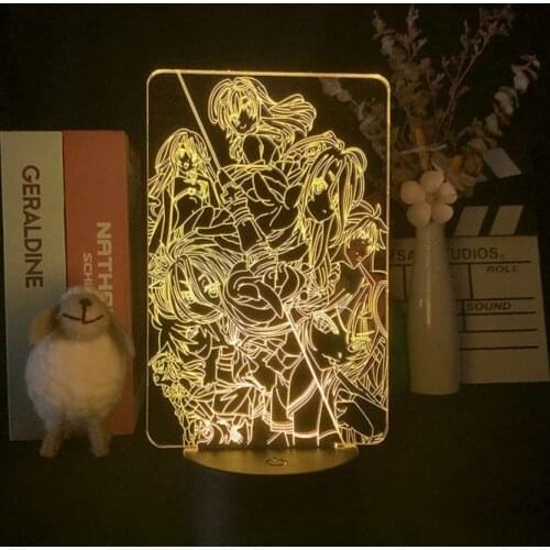 Bedroom Anime 3D Lava Lamp Night Lighting Nekopara Touch Sensor Light LED Color Remote Control Kids Gift Acrylic Nightlight