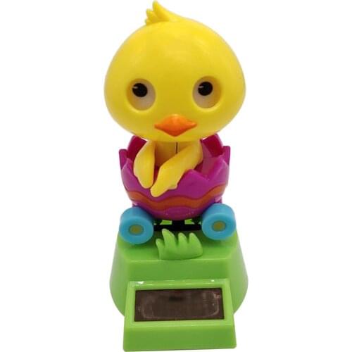 Solar Powered Dancing Little Yellow Duck Animal Swing Figure Toy Dashboard Car Decoration