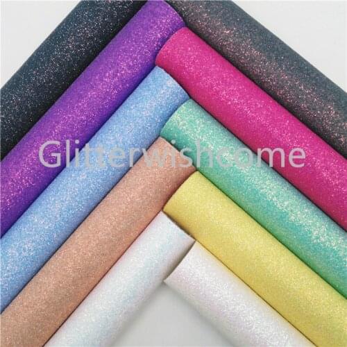 Glitterwishcome 21X29CM A4 Size Neon Find Glitter Fabric, Glitter Leathe fabric Vinyl for Bows, GM470A