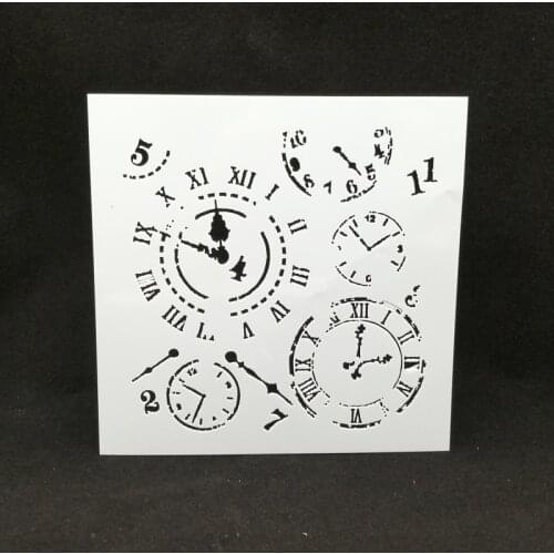 13*13 Clock Layering Stencils for Diy scrapbook/photo album Decorative Embossing coloring,painting stencil,home decor