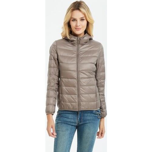 2019 New Ultra light duck down jackets women Hooded winter coat Long Sleeve Warm Slim 5XL plus size jacket lady Clothing