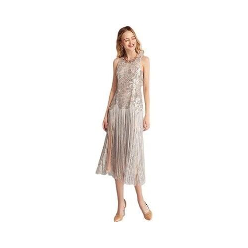 Evening dress womens 2021 new banquet long style temperament aura hostess slim dress