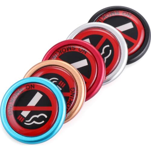 1PCS No Smoking Car Stickers Styling Allowed Round Red Logo Sign Vinyl Sticker Use for Car Glass Business Door