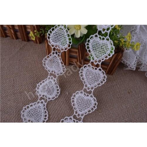 29yards White heart and bowknot Venise/Venice Lace Victorian Lace DIY craft sewing wide :4.5cm