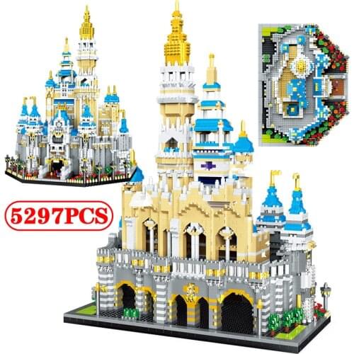 5297PCS City Architecture DIY Friends House Castle Mini Bricks Street View Building Blocks Enlightenment Toys for Children Girls