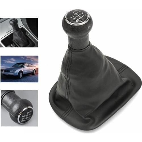 6 Speed Car Gear Shift Knob Lever Shifter Stick Gaiter Boot Cover For VW Passat B5 B5.5 B6 1996-2005