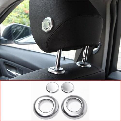 ABS Car Seat Headrest Butto Adjust Switch Cover Ring Frame Decoration Sticker For BMW 3 Series F30 316i 320li Car Styling