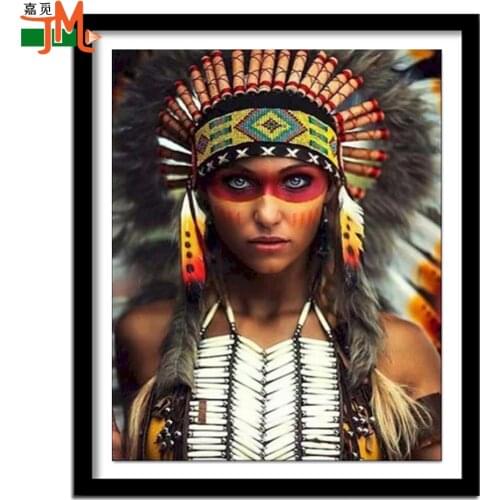Full Diamond Embroidery Complete Kit"Indian Woman"DIY Diamond Painting With Full Square Round Drill Stones 5D Home Decoration