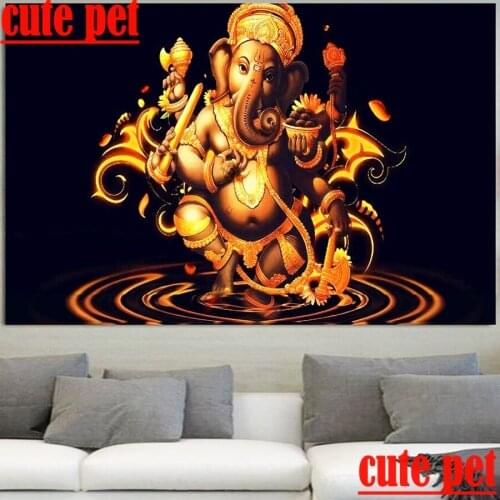 Diamond Painting Religious icon DIY puzzle Diamond Embroidery ganesha hindu god Full diamond painting square Rhinestone Mosaic