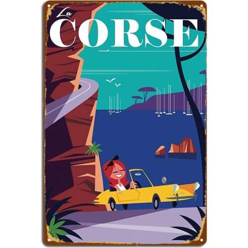 La Corse Travel Poster Metal Signs Club Mural Vintage Wall Decor Tin sign Posters