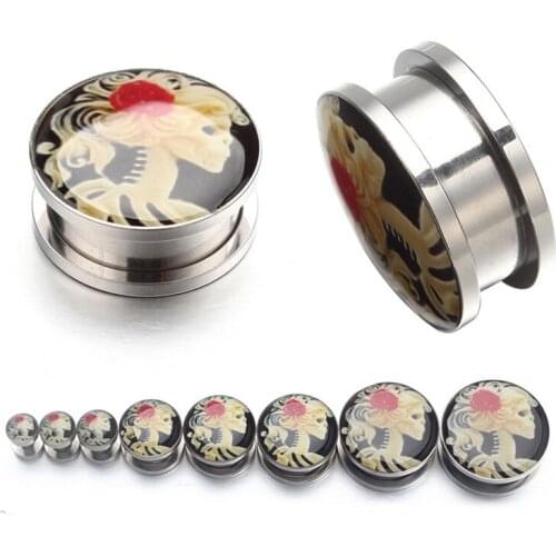 1Pair Ear Expander Fake Opal Piercing Jewelry Copper Earring Flesh Tunnel Plug Tunnels Double Flare Ear Gauges Plugs 3-20mm