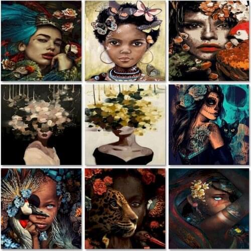 Gatyztory DIY Pictures By Number Girl Kits Drawing On Canvas Painting By Numbers Figure Hand Painted Paintings Art Gift Home Dec