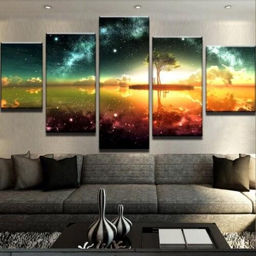 HD Print 5 pieces beautiful anime space canvas wall art painting home decor wall art picture for living room decor art /PT1292
