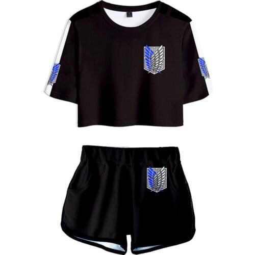 Attack on Titan Cosplay Costumes Scout Regiment Adult Shirts+Short Outfits Halloween Carnival Costumes