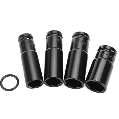 4Pcs Set 17-22mm Electric Impact Wrench Hex Socket Head Kit Metal Material High Hardness and Durability for Makita 18V Wrench