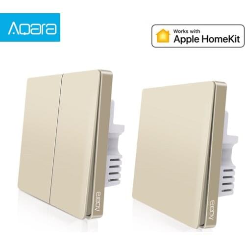 2019 Newest Upgrade Original Aqara Wall Switch Smart Light ZigBee Switches Remote Control Gold Version for apple homekit