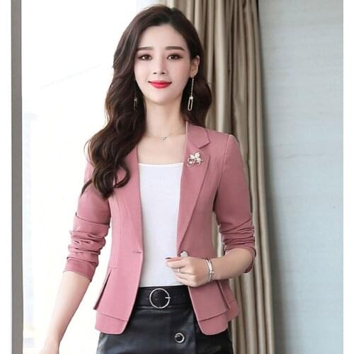2020 Spring And Autumn New Plus Size Womens Blazer Jacket Slim Short Coat Womens Clothing Fashion Leisure Female Suit Jacket