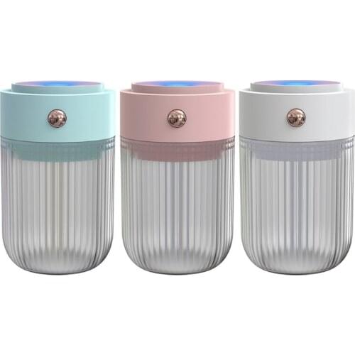 Portable Cool Mist Humidifier Mini USB Air Humidifier for Car Travel Office Home with 7 Colors Night Light (250ML)