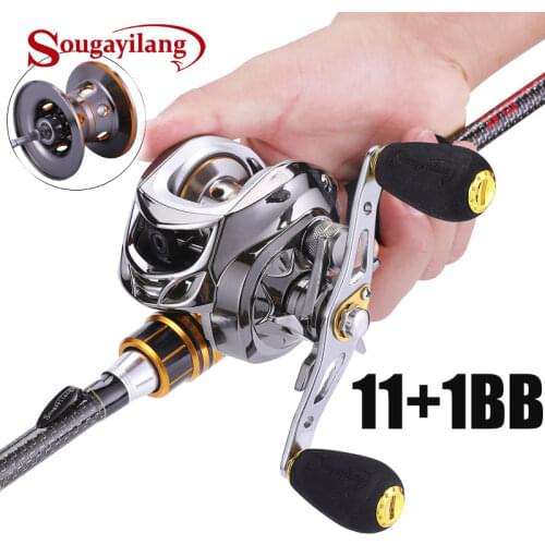 Sougayilang 11+1BB Baitcasting Fishing Reels, High Speed Magnetic Brake Fishing Reel 6.3:1 Max Drag 5.5KG/12LB Fishing Tools