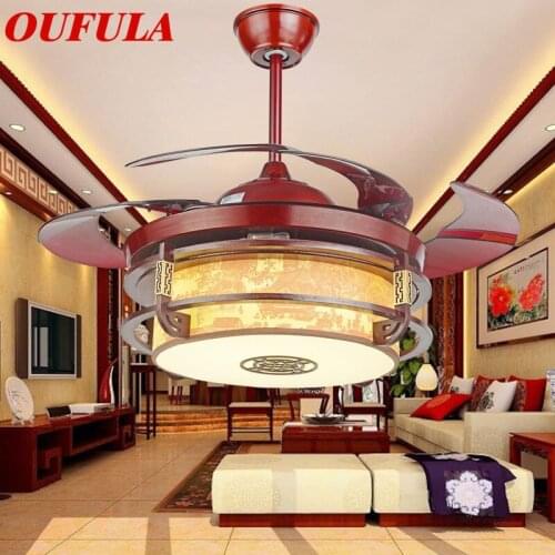 Hongcui Modern Ceiling Fan Lights With Remote Control Invisible Fan Blade Fashionable Decorative For Home Living Room Bedroom