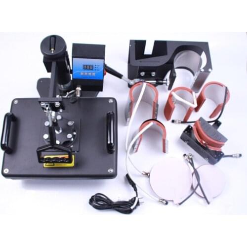 Heat Press Transfer Machine 8 in 1 Multi-functional Swing Away Printing Sublimation Press for T-Shirt Hat Cap Plate