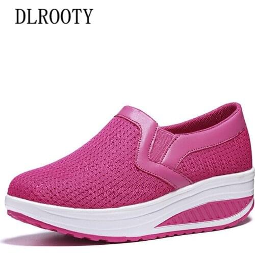 Women Sandals Flats Platform 2019 Summer Mesh Shoes Woman Casual Breathable Wedges Fashion Female Slides Ladies Slip On Walking