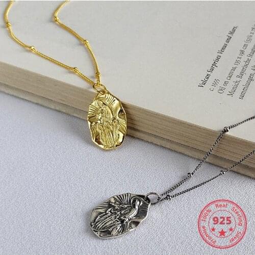 European American Style Silver Fashion Retro Vintage Jesus Pendant Choker 2019 Womens Necklace Luxury Brand Jewelry