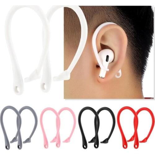 1 Pair Solid Color Anti-lost Earhooks Easy to Install Ear Hook Holder for AirPod s Pro Bluetooth Earphone