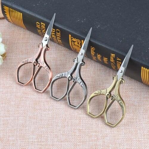 1pcs 3colors Sewing Scissors Short Cutter Durable High Steel Vintage Tailor Scissors For Fabric Craft Household CP1487