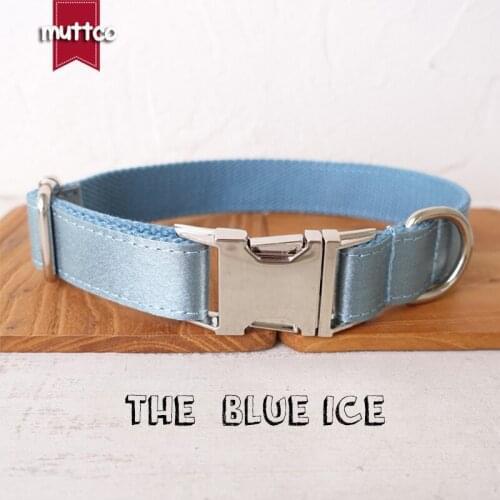 10pcs/lotMUTTCO pretty dog ID tag collar leash THE BLUE ICE self-design adjustable puppy nameplate collar 5 sizes UDC114