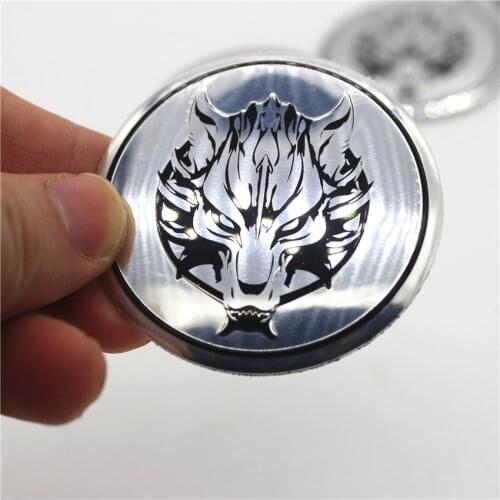 4pcs Car Wolf Head Wheel Center Hub Caps Cover Rim Sticker Emblem Badge Styling For VW BENZ BMW AUDI OPEL Renault TOYOTA Skoda