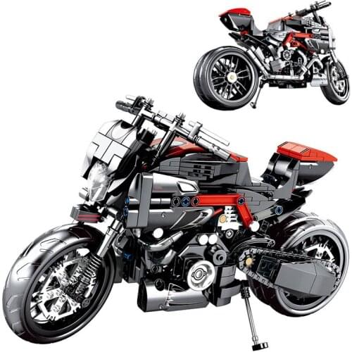 702pcs Technique Motorcycle Moto Off-Road Load Cars Creator Building Blocks Technical MOC Bricks Classic Model Toys of Kids Boys