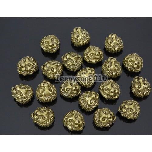 Solid Metal Vintage Tibetan Bronze Lion Head Bracelet Necklace Connector Charm Beads 50Pcs/Pack