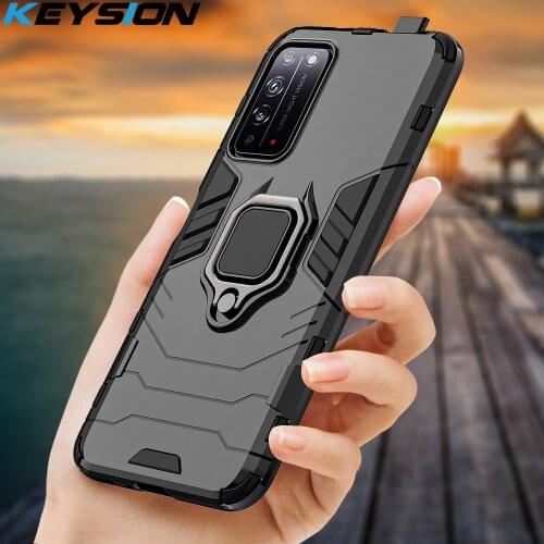 KEYSION Shockproof Armor Case for Honor X10 5G 30 Pro+ Plus 30s 9C 9S 9A Ring Stand Phone Back Cover for Huawei Y5P Y6P Y7P Y8P