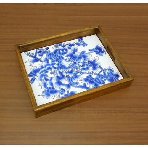 Porcelain retro style big tea plate new Chinese creative ceramic tea set red wine cup teapot teacup tray new Chinese style