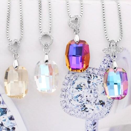 Crystal Shimmer large Rhinestone Pendant Necklace jewellery Making accessories Pendants Shiny Glass Decorative Crystals for craf