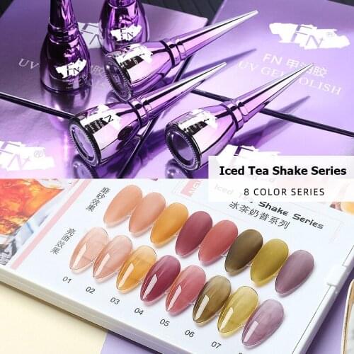 Gel Nail Polish Set Ice Milkshake 9 Colors Nude Nail Gel Semi Permanent Solid Nail Gel Varnish Soak Off Uv Gel For Base Top Coat