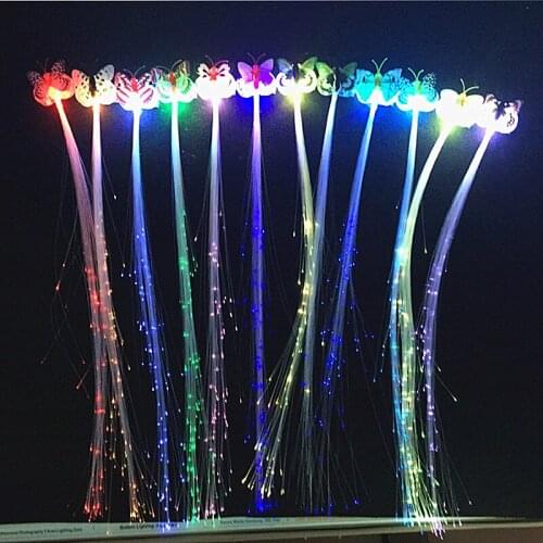 Colorful Butterfly Light Braids for party Led Luminous Flower Hair Clip Light Up Butterfly Bar Party Decoration Supplies Toy