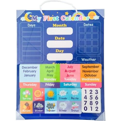 Magnetic stickers Date Month Holiday Time Weather planner Magnetic Sticker Wall Card Calendar Kids Daily Message Hanging board