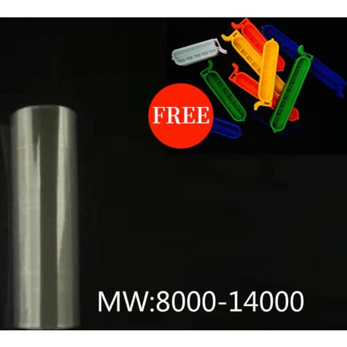 1meter laboratory MW8000-14000 dialysis bag, MD10/25/34/44/55/77mm dialysis tube, Regenerated cellulose dialysis bag