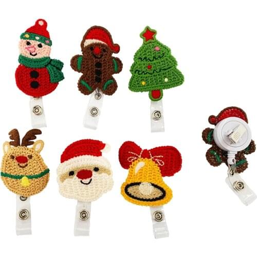 Fashion Cute Cartoon Christmas Retractable Nurse Badge Reel Clip Kawaii Badge Holder Students Doctor Id Card Holder Wholesale