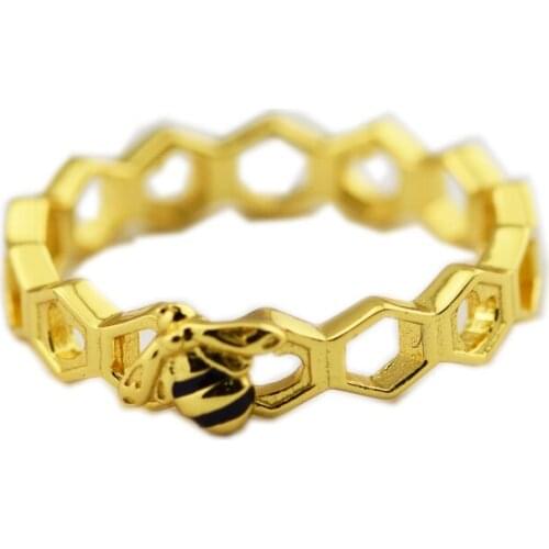 Limited Edition Honeybee Ring 925 Sterling Silver Shine & Black Enamel Wedding Rings for Women Silver 925 Fine Jewelry anillos