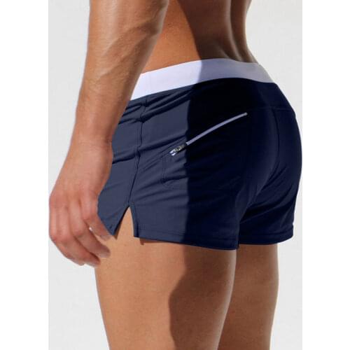 Zip Pocket Swimming Trunks Men For Shorts Desmiit Swimwear Gay Sexy Beach Swimsuit Bathing Suit Surf Boxer Briefs 2021 New Slip