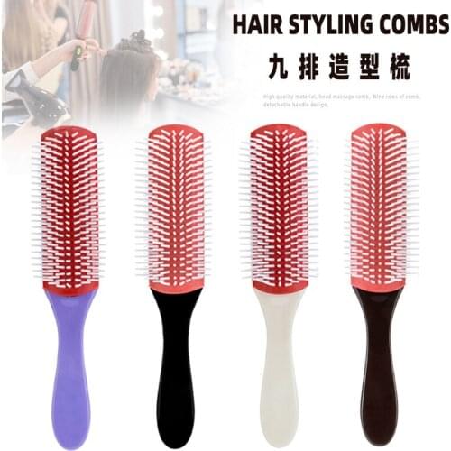 Hair styling nine-row comb detachable massage comb oil head ribs comb head massage comb hair straightening comb